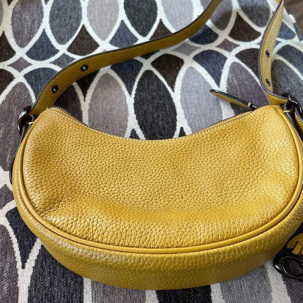Mustard Yellow Leather Shoulder Bag
